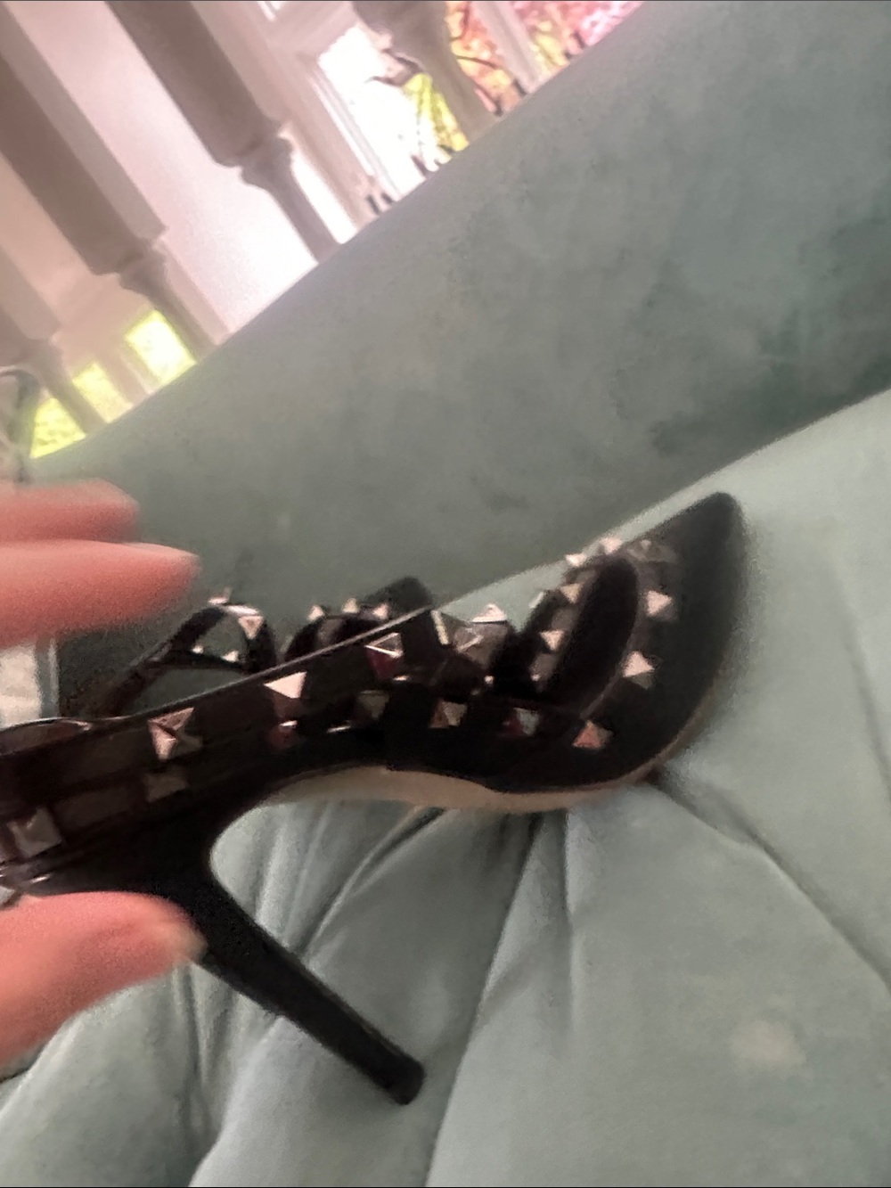 Valentino Garavani 100mm Calfskin Nappa Rockstud Caged High Heels EU 38 / US 8 - Picture 4 of 8